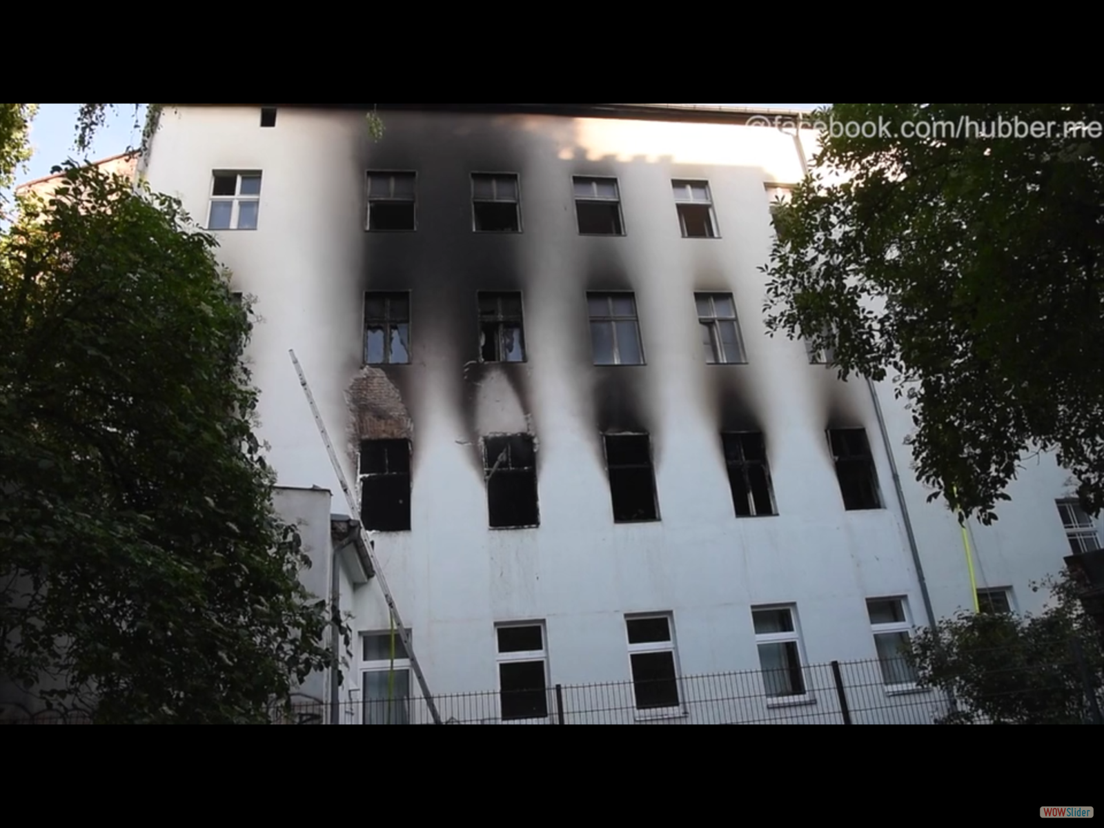 Die Fassade nach dem Brand